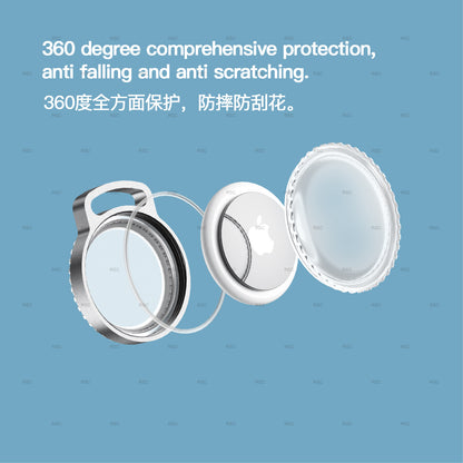 AirTag Metal Protective Case with Keychain and Waterproof